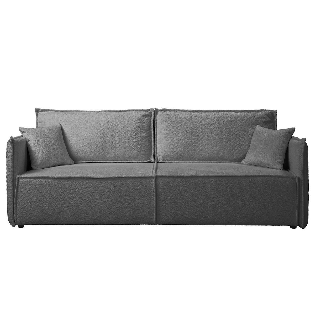 SCHLAFSOFA - Silberfarben/Schwarz, Kunststoff/Textil (221/70/105cm) - home24