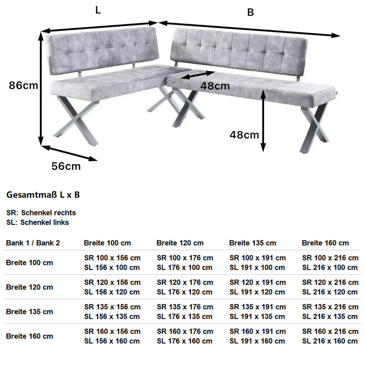 SITZBANK KAREN - Gelb, Metall (120/48/56cm) - B&D Home