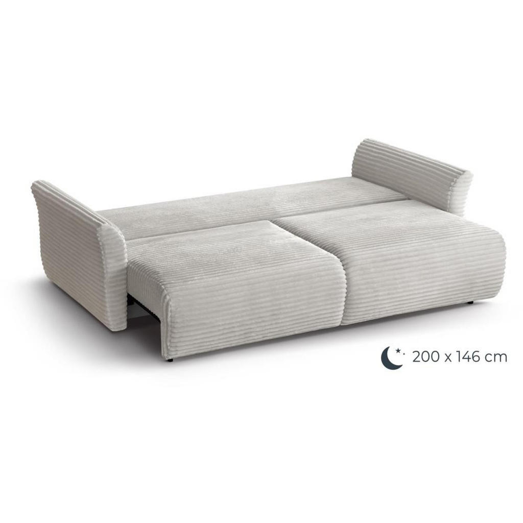 Thumbnail - Beautysofa Schlafsofa, Hellgrau, Textil, 3-Sitzer, 240x92x108 cm, Wohnzimmer, Sofas & Couches, Schlafsofas