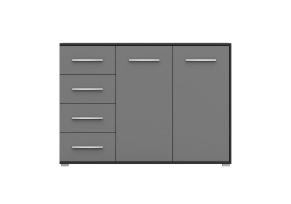 KOMMODE - Highboard IRYS 01 2D4S Schwarz + Grau - Schwarz/Grau, Holzwerkstoff (135/95/45cm) - Möblo