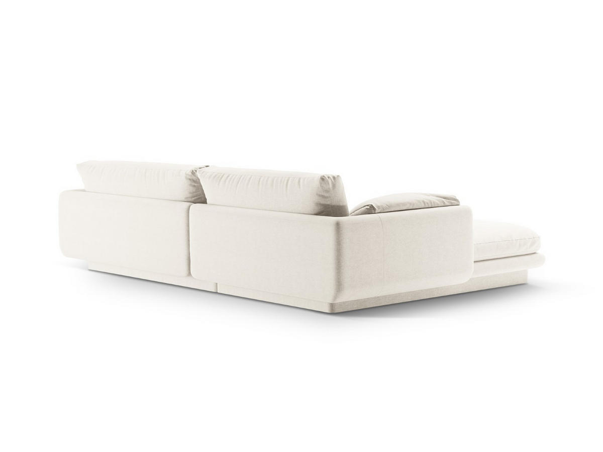 ECKSOFA rechts Torino aus strukturiertem Stoff elfenbein 4 Sitzplätze - Ecru, Textil (170/250cm) - Micadoni