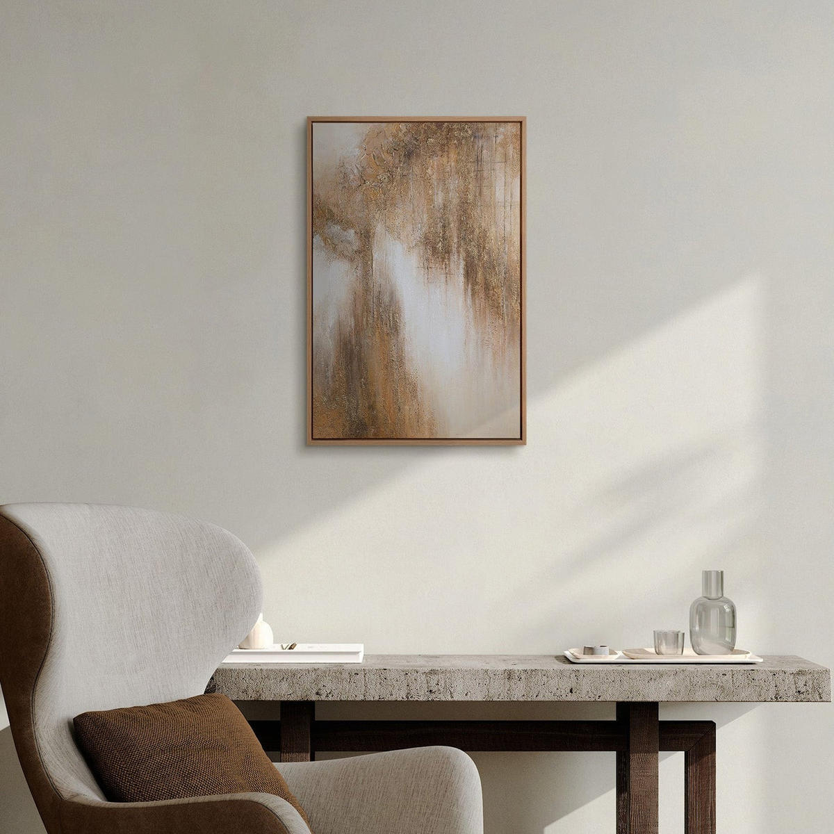 GEMÄLDE Honigdunst Schattenfugenrahmen Eichefarben 60x40 cm - Eichefarben, Holz (60/40cm) - YS-art gallery