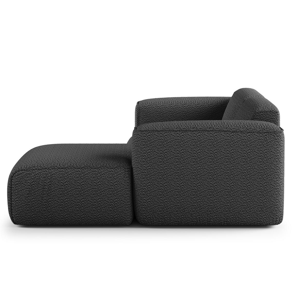 ECKSOFA mit XL-Longchair - Anthrazit/Schwarz, Kunststoff/Textil (260/171cm) - home24