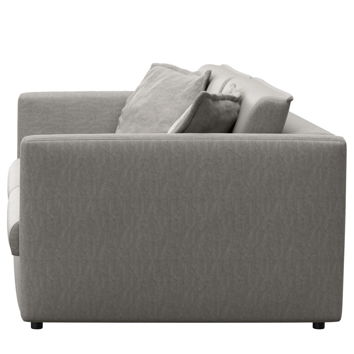 3-SITZER SOFA - Schwarz/Grau, Kunststoff/Textil (219/84/117cm) - home24