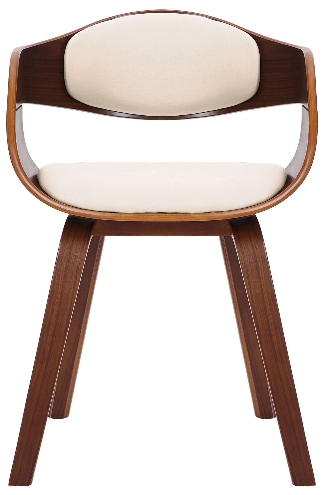 ARMLEHNENSTUHL Lederlook Walnuss/Creme - Walnussfarben/Creme, Holz/Textil (49/73/46cm) - CLP