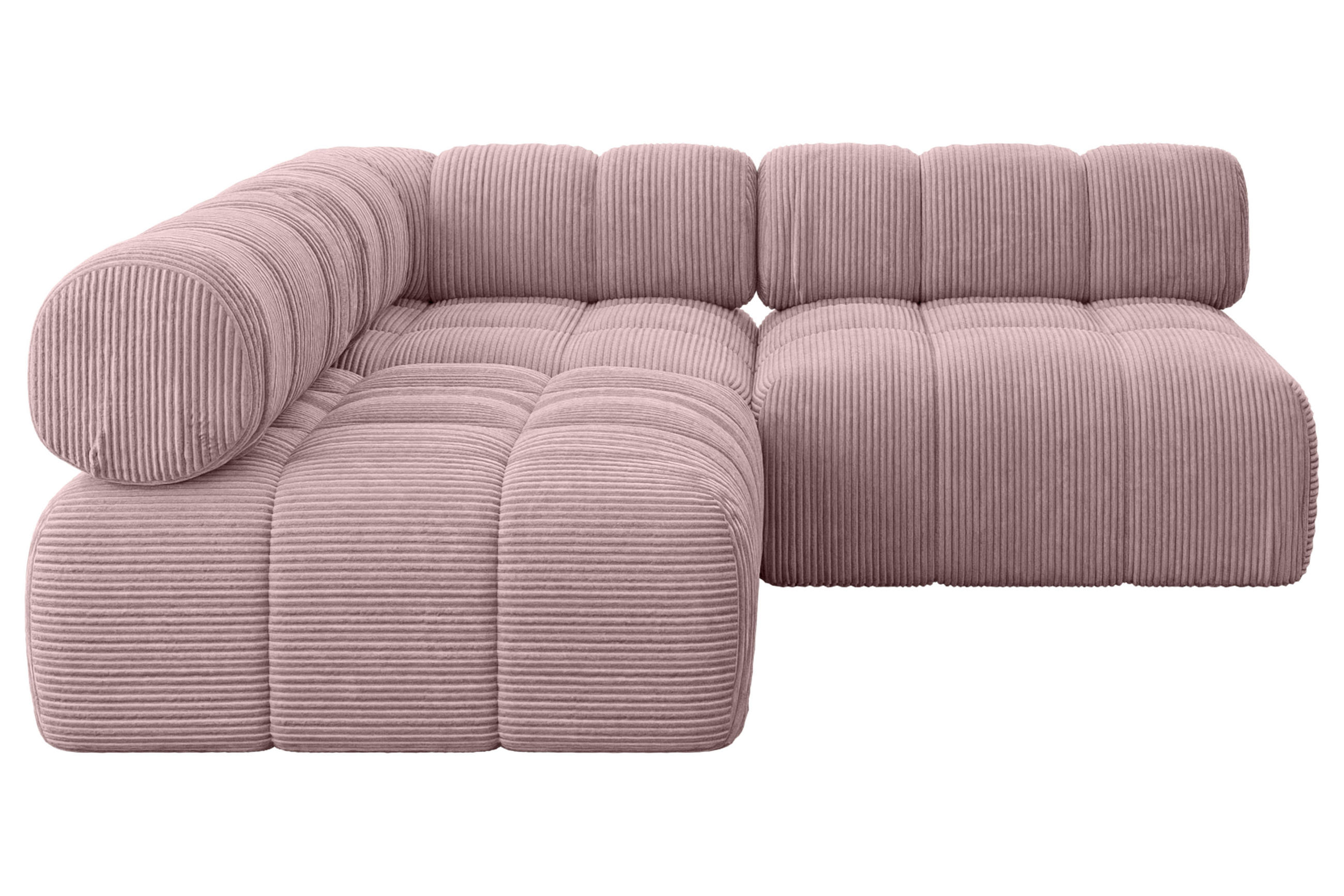 ECKSOFA modulares Sofa Samaro-L1 - 190x190x70 cm Rosa Cord - Rosa, Holzwerkstoff/Textil (190/190cm) - ALTDECOR