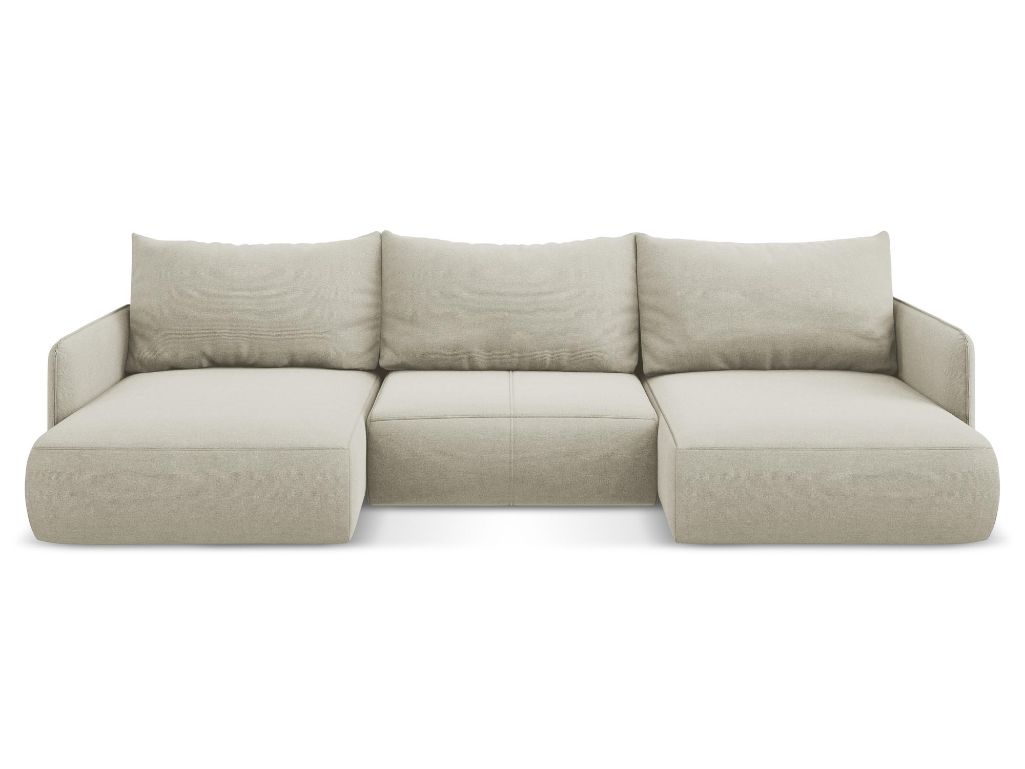 WOHNLANDSCHAFT Strukturstoff Stoff Beige - Beige/Creme, Kunststoff/Textil (290/86/148cm) - Makamii