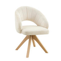 ESSZIMMERSTUHL 2er-Set drehbar Stoff Weiß Massivholz - Weiß, Holz (49/84/46cm) - Meubliv