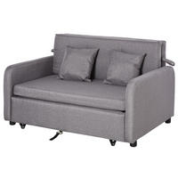 SCHLAFSOFA mit Stauraum, Grau - Grau, Textil (136/84/92cm) - HOMCOM