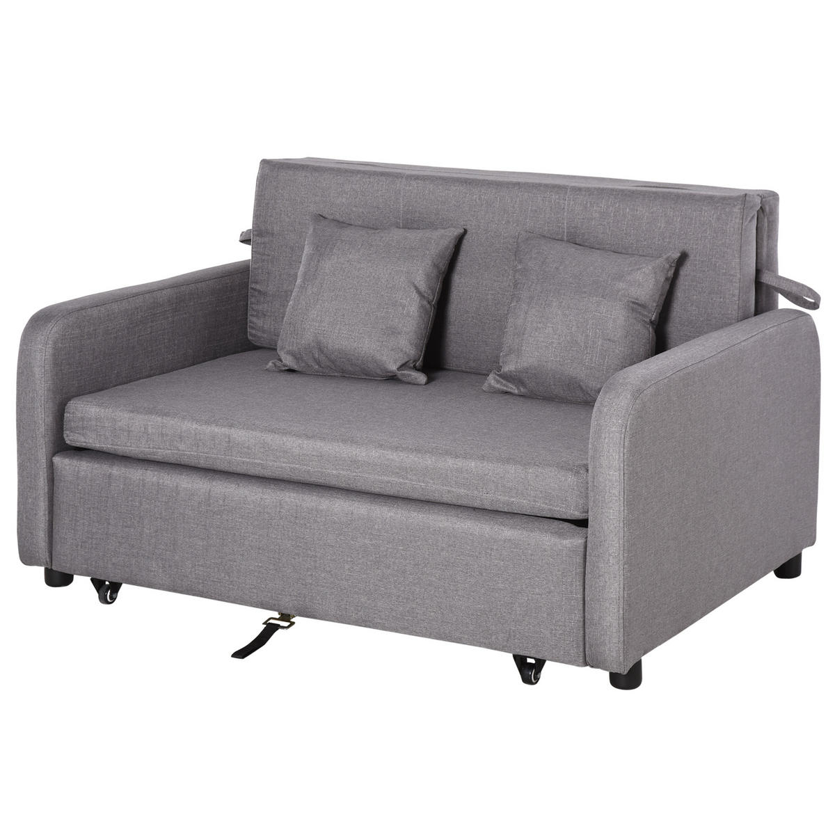 SCHLAFSOFA mit Stauraum, Grau - Grau, Textil (136/84/92cm) - HOMCOM