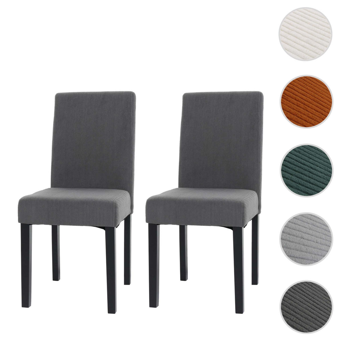ESSZIMMERSTUHL Grau 2er-Set - Grau, Textil (42/90/50cm) - MCW
