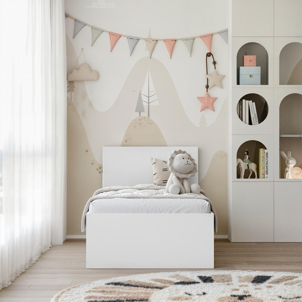 BETT SIMPLE 90/200 cm Bettkasten, ohne Matratze, Weiß - Weiß, Holz/Holzwerkstoff (90/200cm) - Idohome