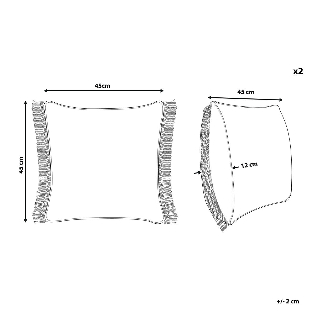 OKRASNA BLAZINA komplet 2 peščeno bež 45/45 cm Lonar - bež, tekstil (45/45cm) - Beliani