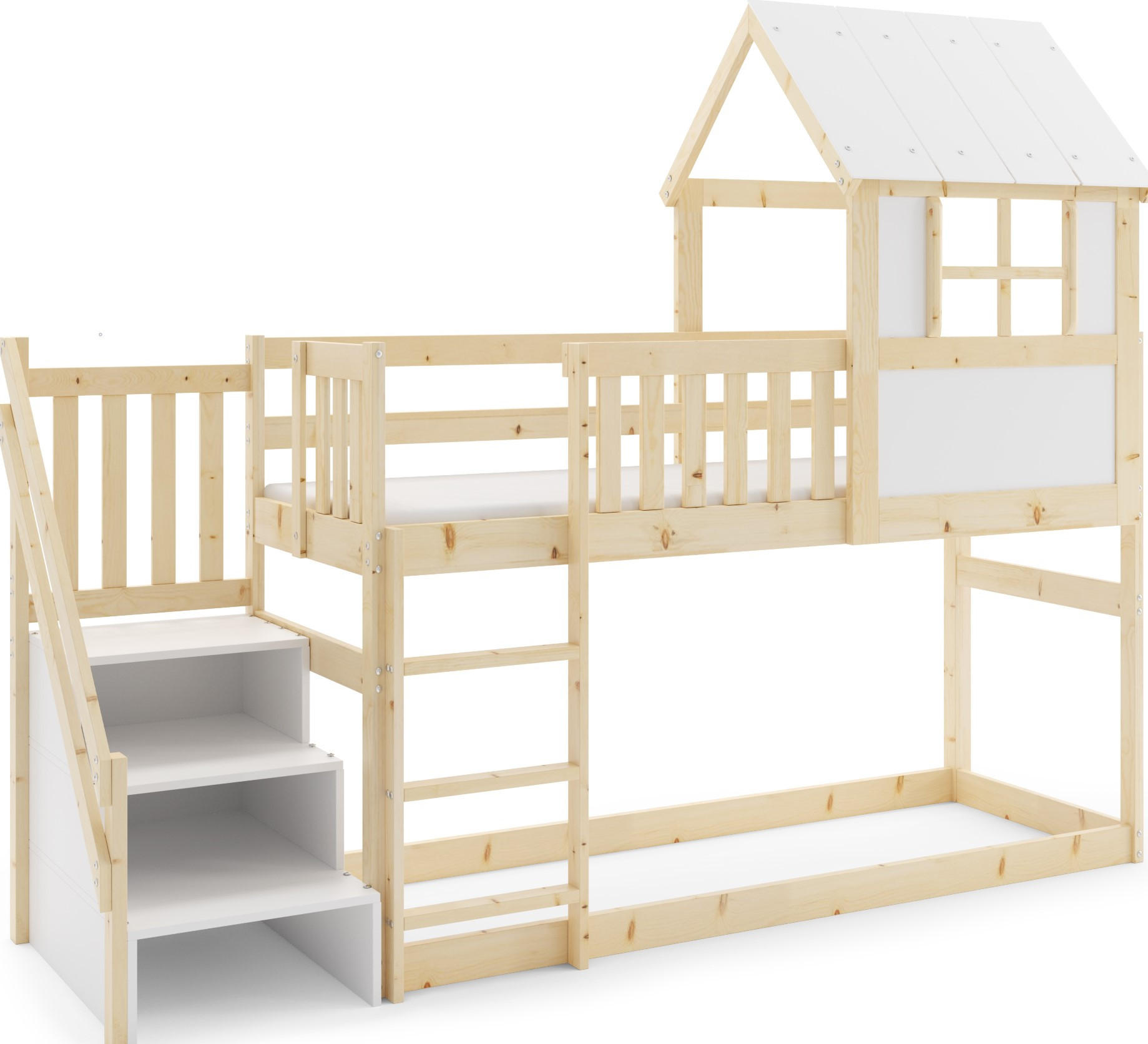 HOCHBETT mit Treppen 200x90cm - Kieferfarben, Holz (90/200cm) - Interbeds