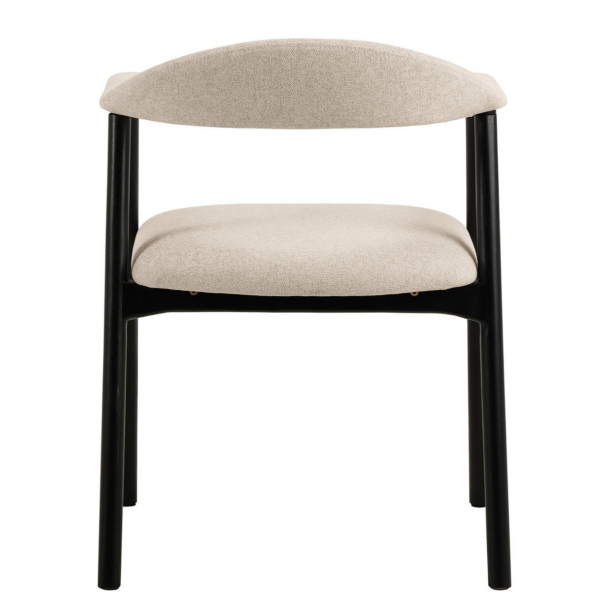 ARMLEHNENSTUHL - 2er-Set - Creme/Schwarz, Holz/Textil (56/76/54cm) - home24
