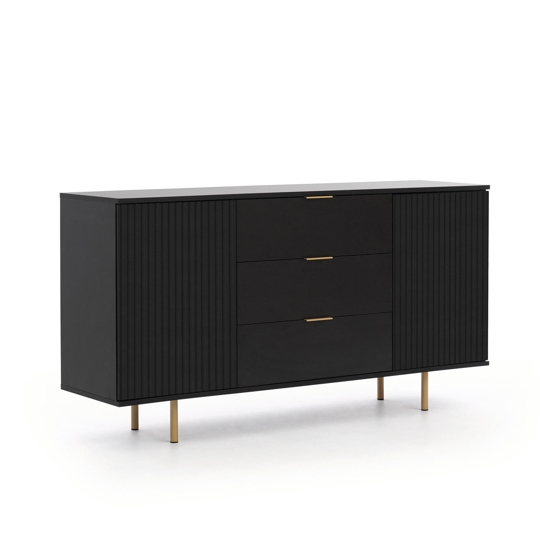 SIDEBOARD Bianco Schwarz - Schwarz, Holzwerkstoff (150/80/41cm) - Bettso
