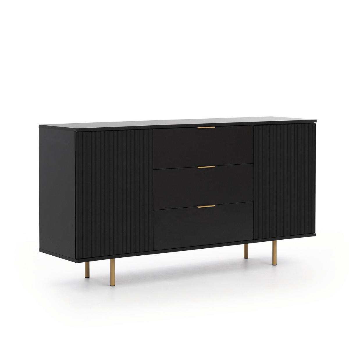 SIDEBOARD Bianco Schwarz - Schwarz, Holzwerkstoff (150/80/41cm) - Bettso