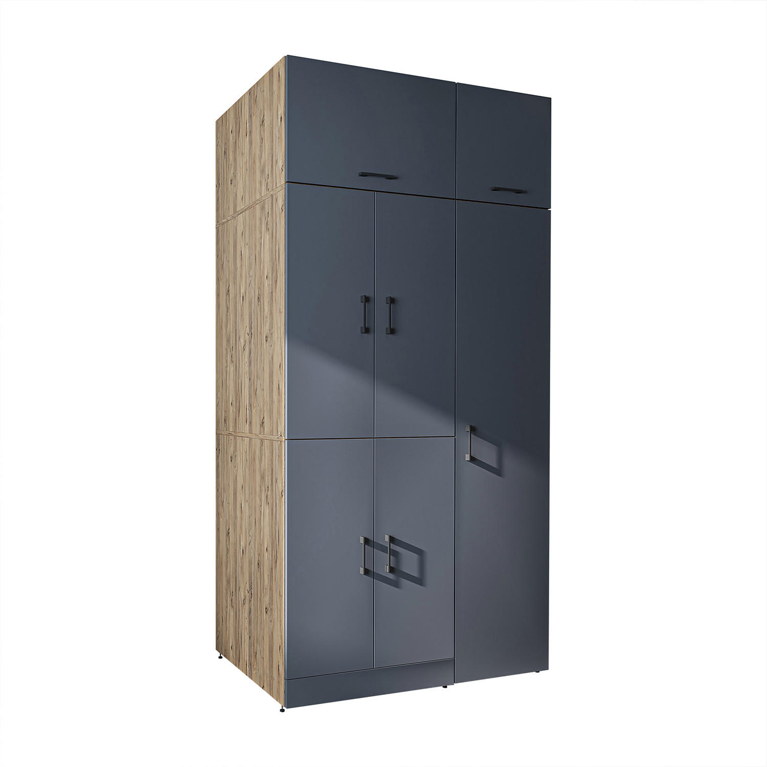 WASCHMASCHINENSCHRANK DORA-II 115cm Breit, 230cm Hoch - Anthrazit, Holzwerkstoff (115/230/73.8cm)