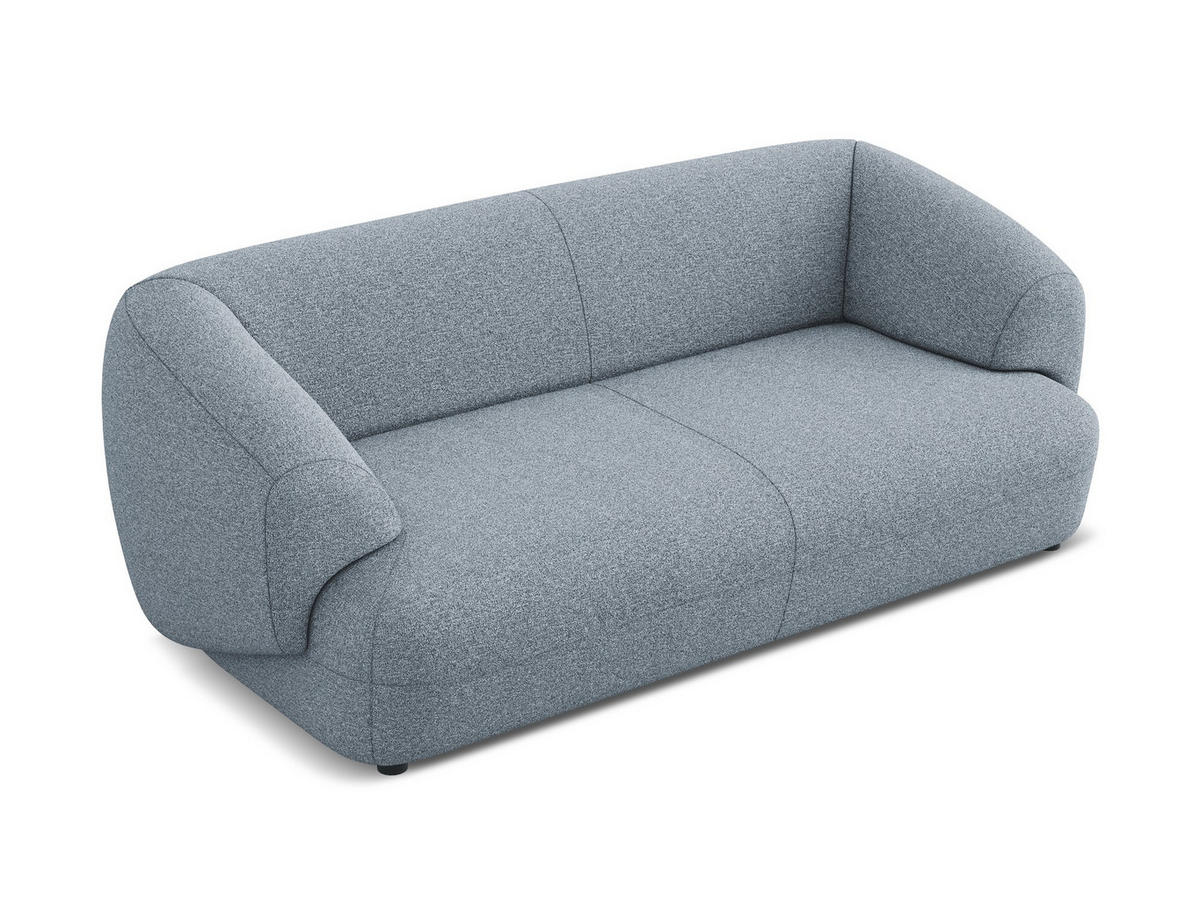 3-SITZER SOFA Strukturstoff Stoff Blau - Blau/Blaugrau, Kunststoff/Textil (212/81/98cm) - Makamii