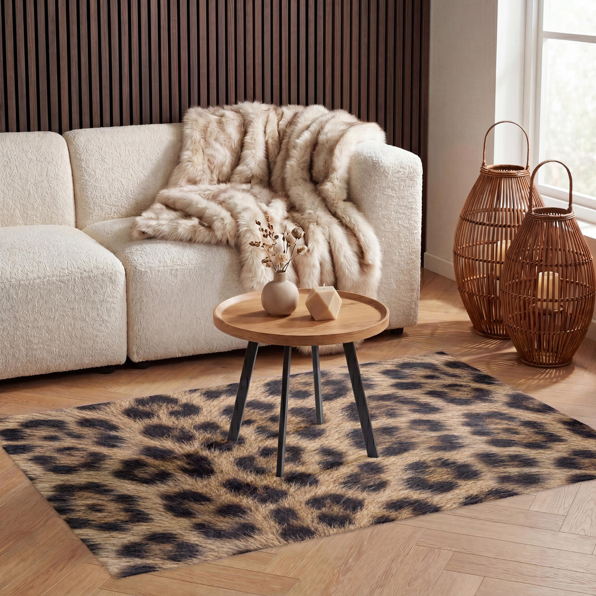 KOBERCE - Leopard - Kabát - Klasický - Hnedý - 120x80 cm - hnedá, textil/plast (120/0.4cm) - OnlyWow