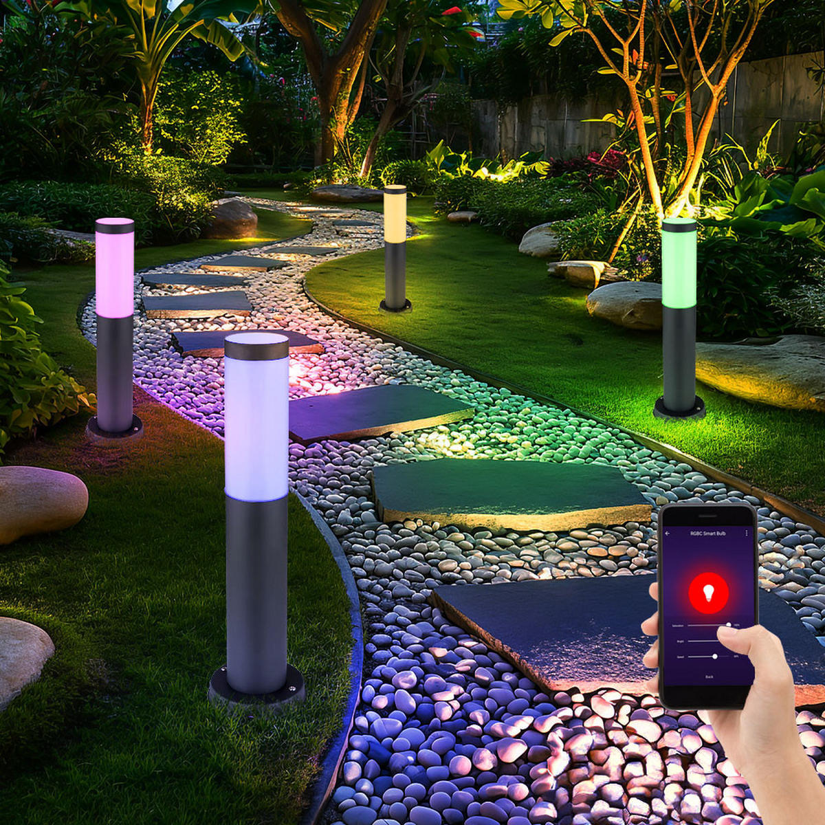 LED AUSSENLEUCHTE BOSTON Edelstahl Anthrazit - Anthrazit, Kunststoff (7.6/7.6/45cm)