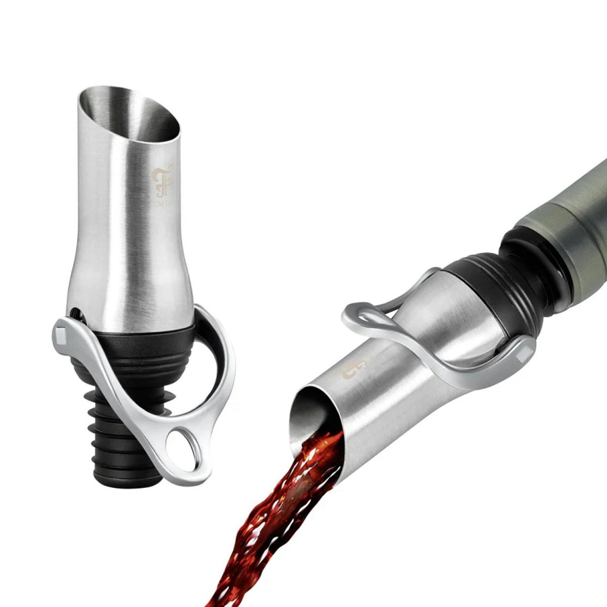 FLASCHENVERSCHLUSS The Tulip, mit Hebelverschluss, tropfenfrei, Metall - Silberfarben, Metall (8/16/3cm) - ich-zapfe