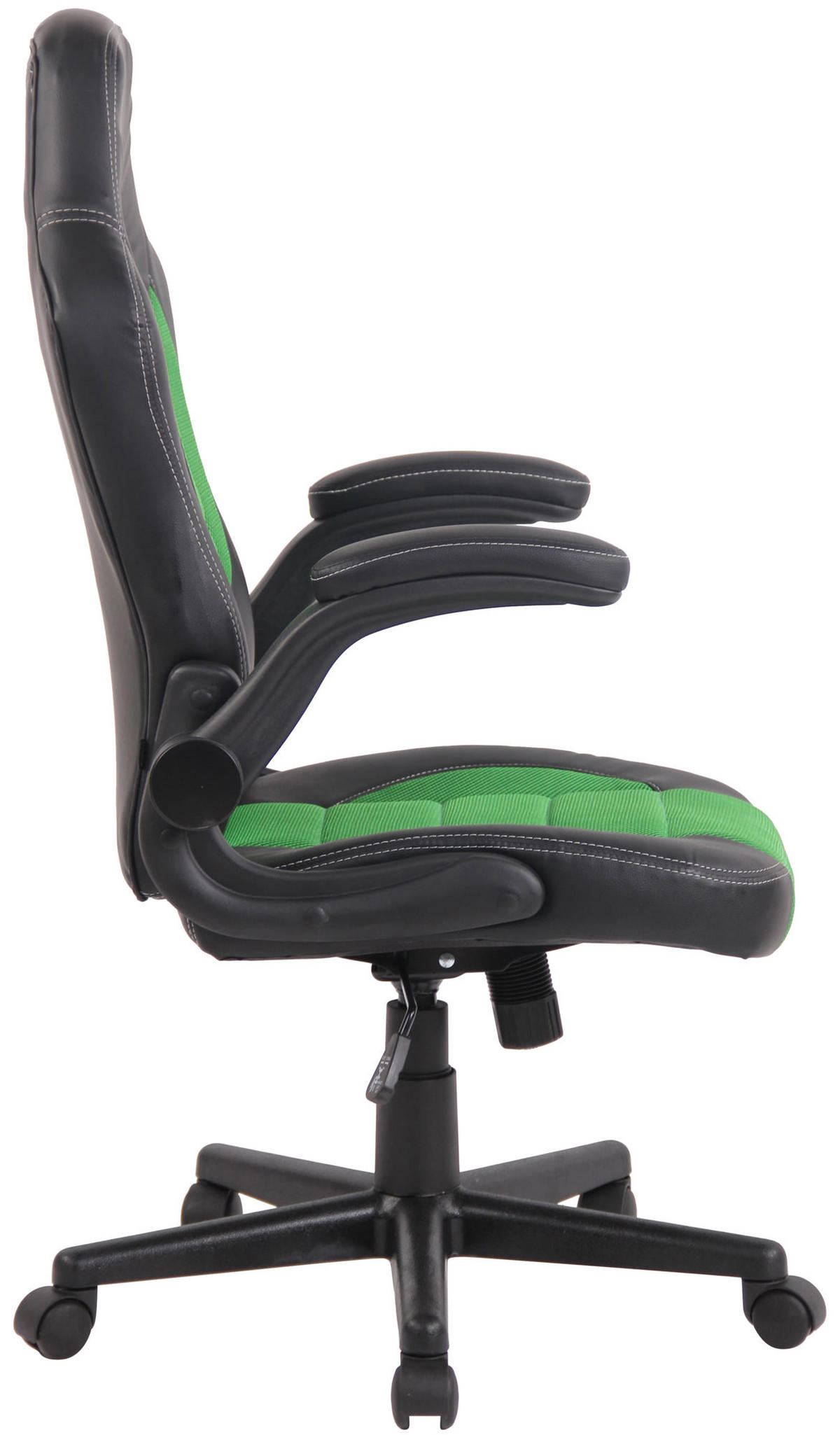 CHEFSESSEL Lederlook grün - Schwarz/Grün, Kunststoff/Textil (66/119/60cm) - CLP