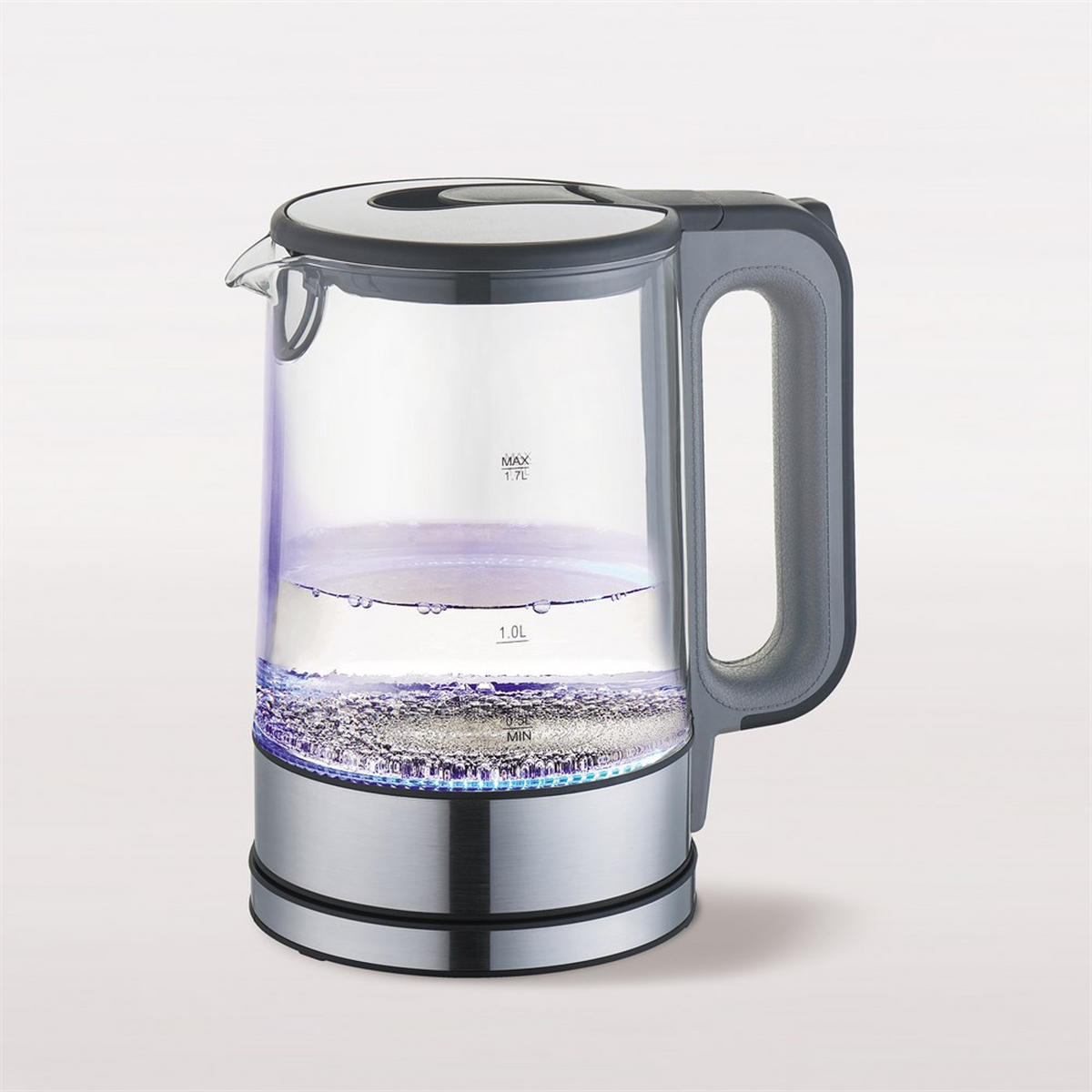 WASSERKOCHER ELEKTRISCH Silber 14.7/14.7/24.5 cm MR053GREY - Silberfarben, Metall (14.7/24.5/14.7cm) - Maestro 