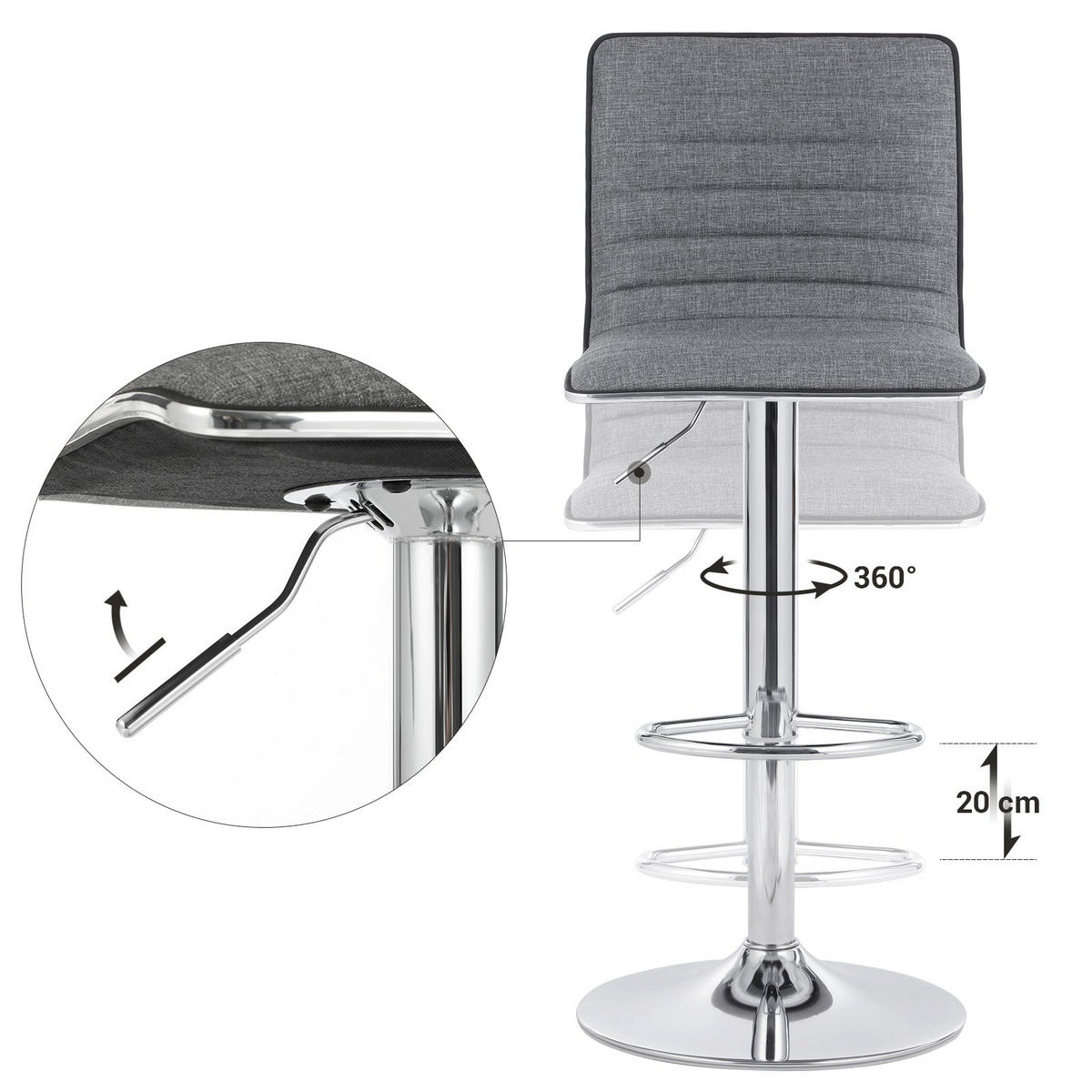 ESSZIMMERSTUHL 2ER-SET - Grau, Holzwerkstoff (40/114/42cm) - Hansiro