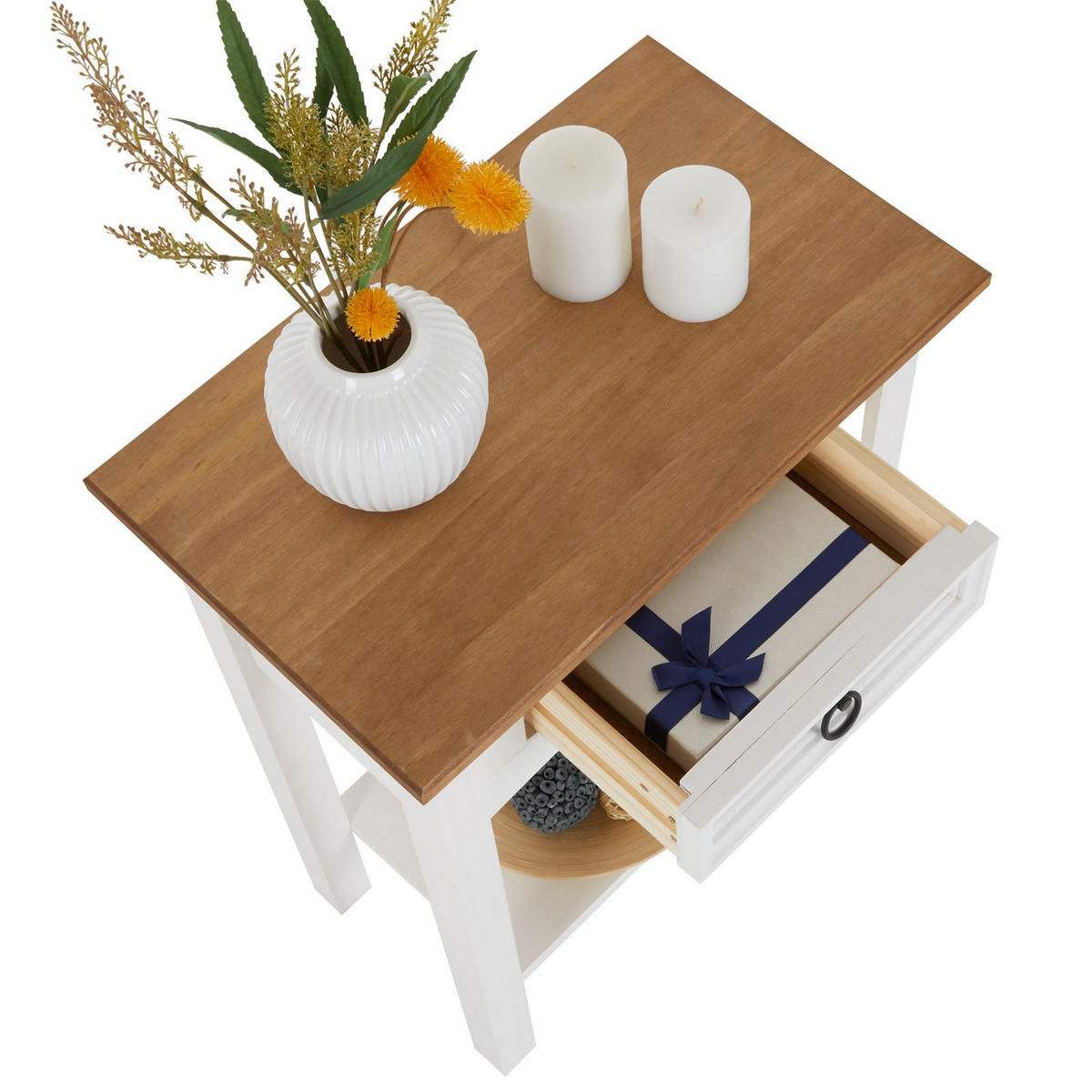 KONSOLENTISCH CAMPO - Weiß/Braun, Holz (32/53/73cm) - CARO-Möbel