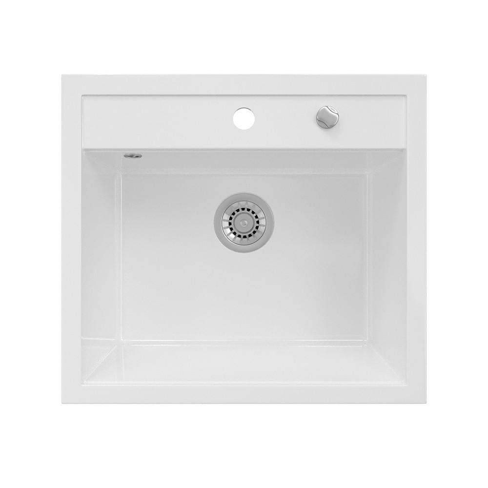SPÜLBECKEN Valencia Weiß 56.5 x 51 cm - Weiß, Keramik (56.5/20/51cm) - Bergstroem