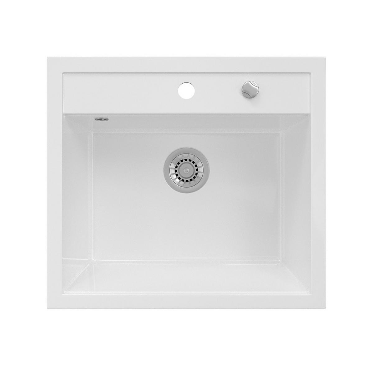 SPÜLBECKEN Valencia Weiß 56.5 x 51 cm - Weiß, Keramik (56.5/20/51cm) - Bergstroem
