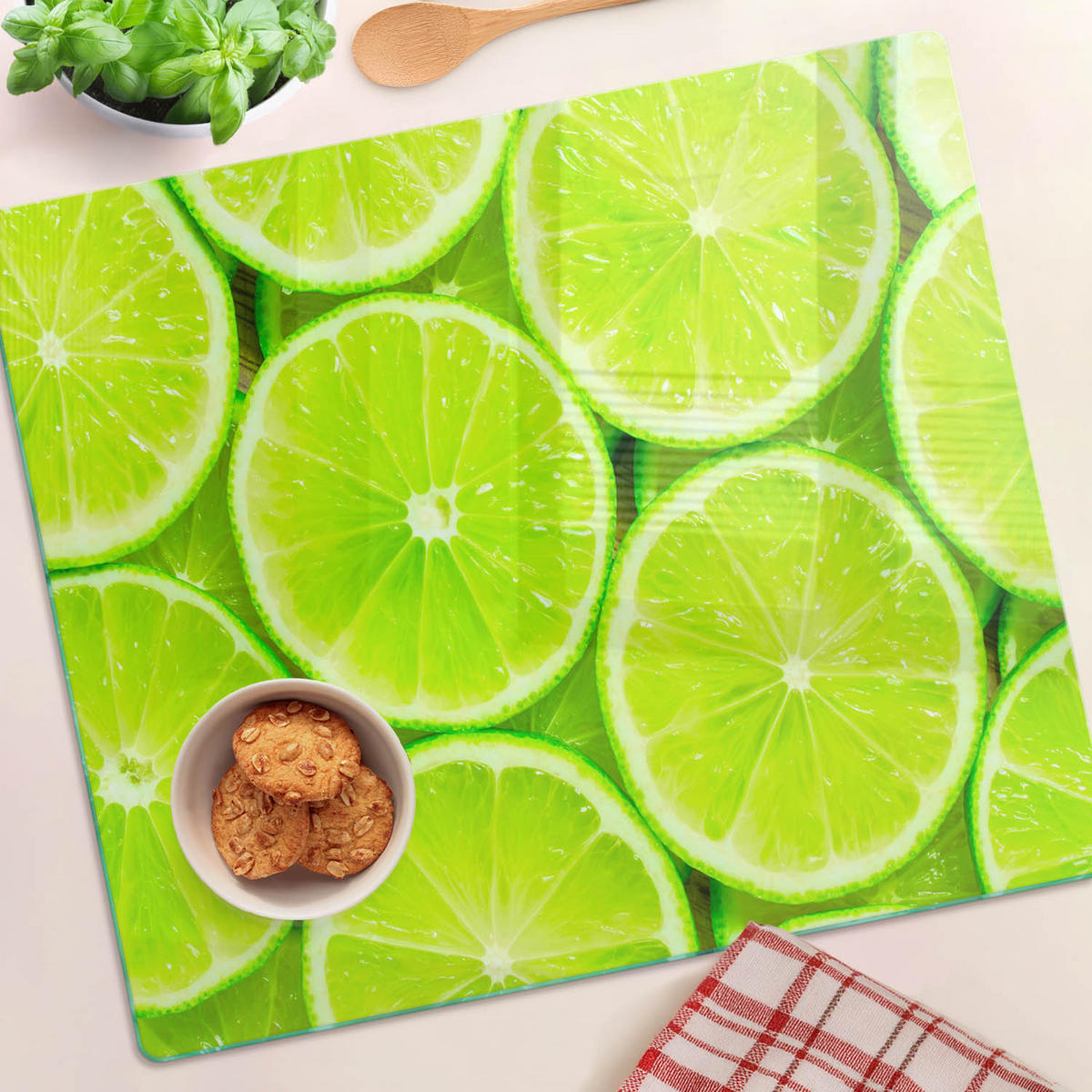 GLASPLATTE 60x52 cm Limes - Grün, Glas (60/0.4/52cm) - TULUP