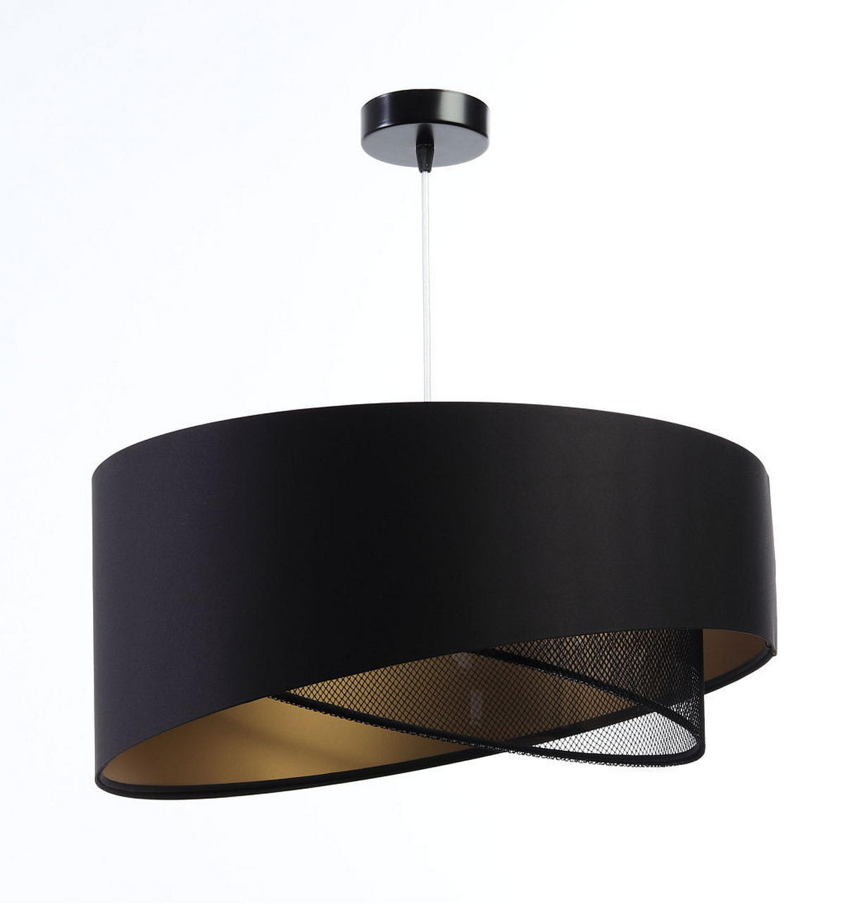 HÄNGELEUCHTE Gold 50/23 cm - Goldfarben/Schwarz, Kunststoff (50/1.3/23cm) - ONZENO
