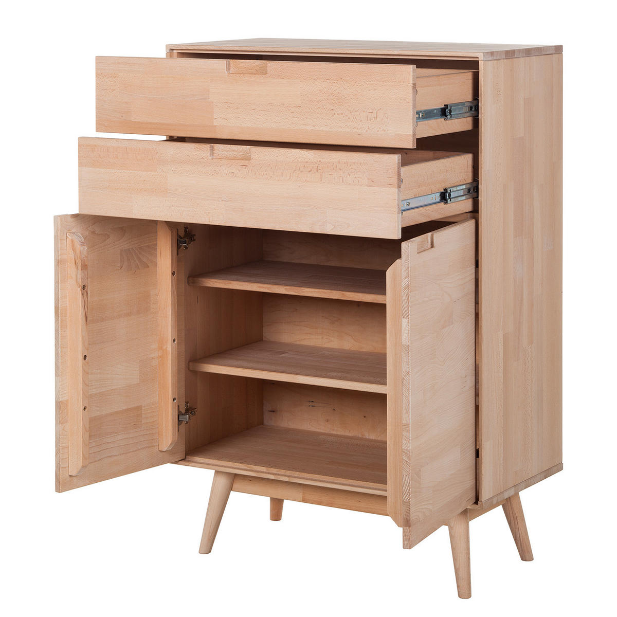 HIGHBOARD - Massivholz - Buchefarben, Holz (80/115/40cm) - home24