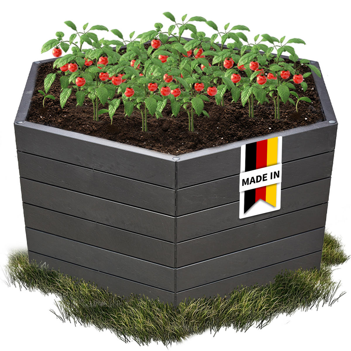 HOCHBEET XL 75, , inkl. Wassersparsystem - Anthrazit, Kunststoff (145/75/145cm) - GARANTIA