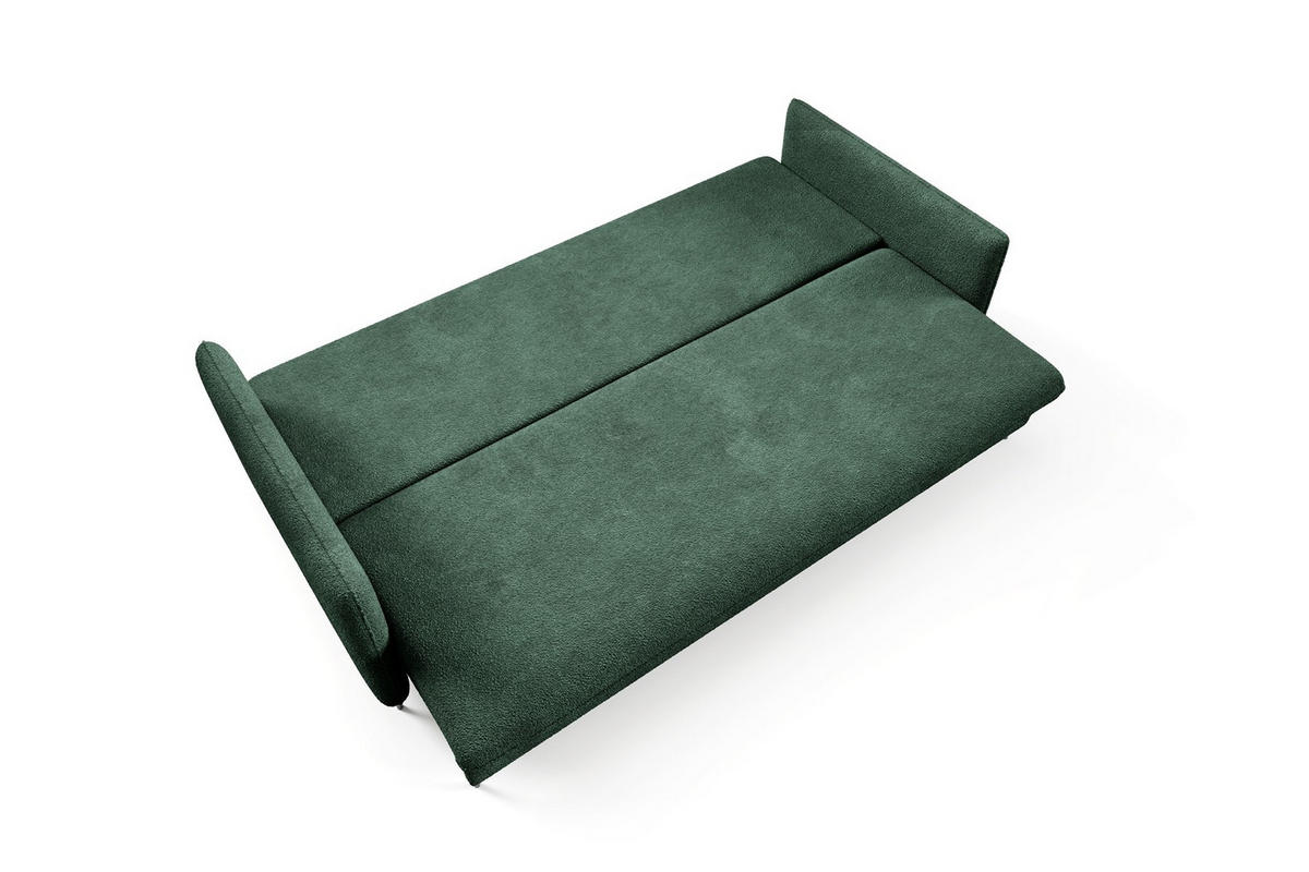 SCHLAFSOFA Belis Boucle in Grün - Grün, Holzwerkstoff/Textil (216/95/91cm) - Bettso