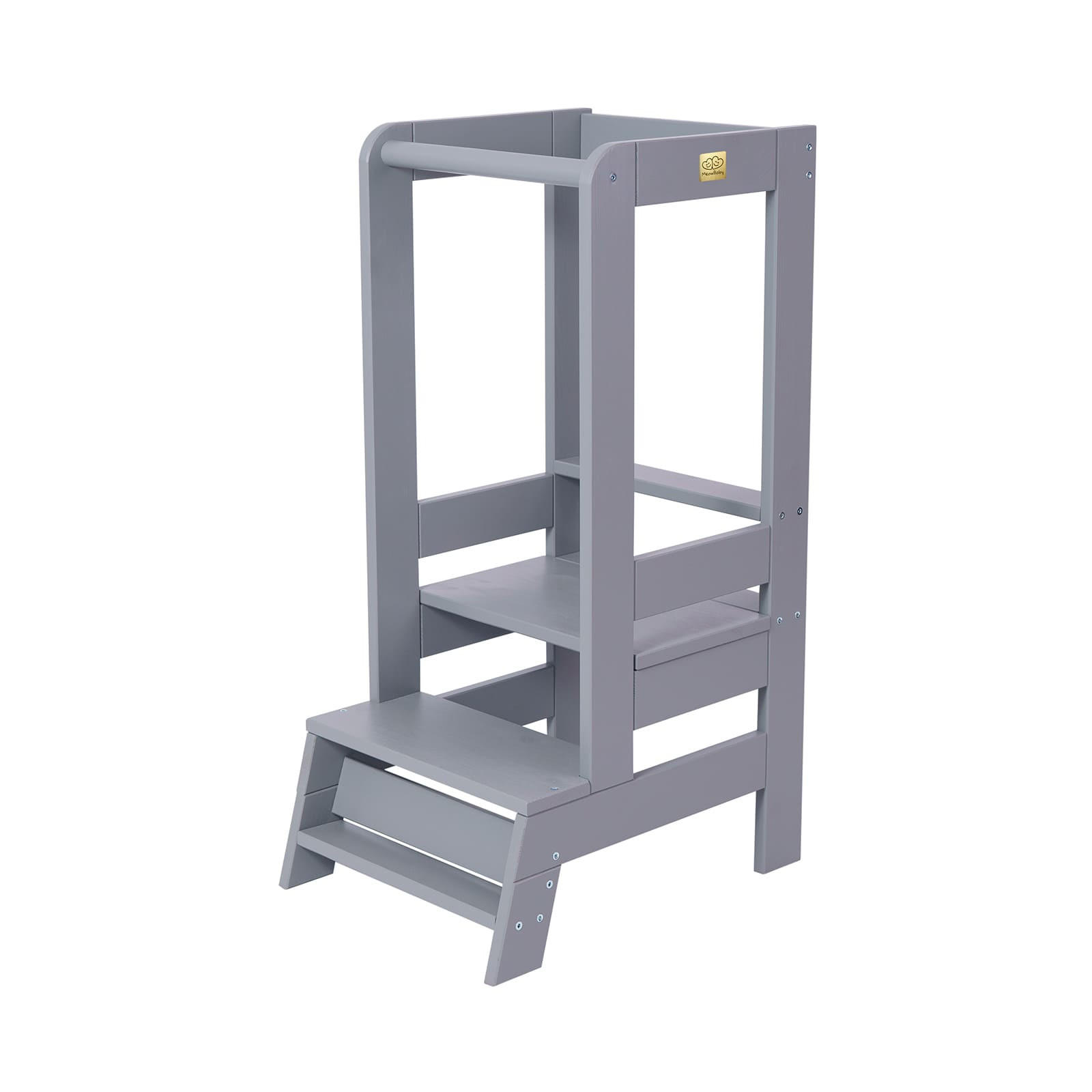 LERNTURM für Kinder, Natur Holz, Grau - Grau, Holz (39/90/90cm) - MeowBaby