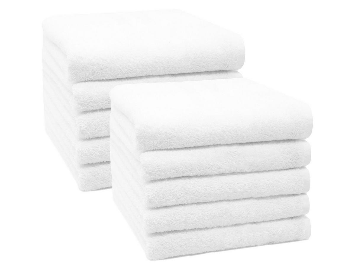 HANDTÜCHER, 10er-Set, 50x100 cm, 100% Baumwolle, Weiß - Weiß, Textil (50/100cm) - Zollner