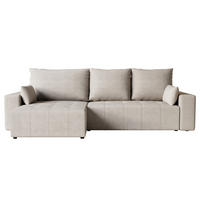 ECKSOFA Tico mit Bettkasten und Schlaffunktion, L-Form/XL-Form, Velourstoff, Universal - Weiß, Holzwerkstoff (276/145cm) - 4ALL HOME
