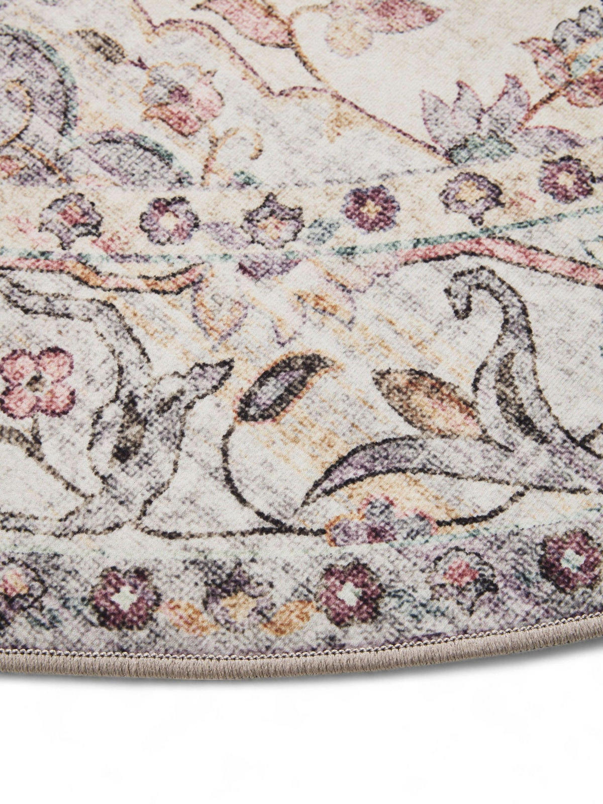 VINTAGE-TEPPICH George waschbar ø 160 cm rund - Multicolor, Kunststoff (160/160cm) - benuta