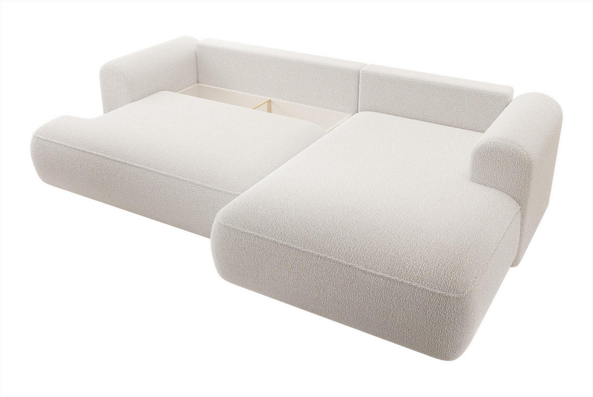 ECKSOFA Ovo Cremeweiß Boucle - Creme, Textil (260/165cm) - Selsey