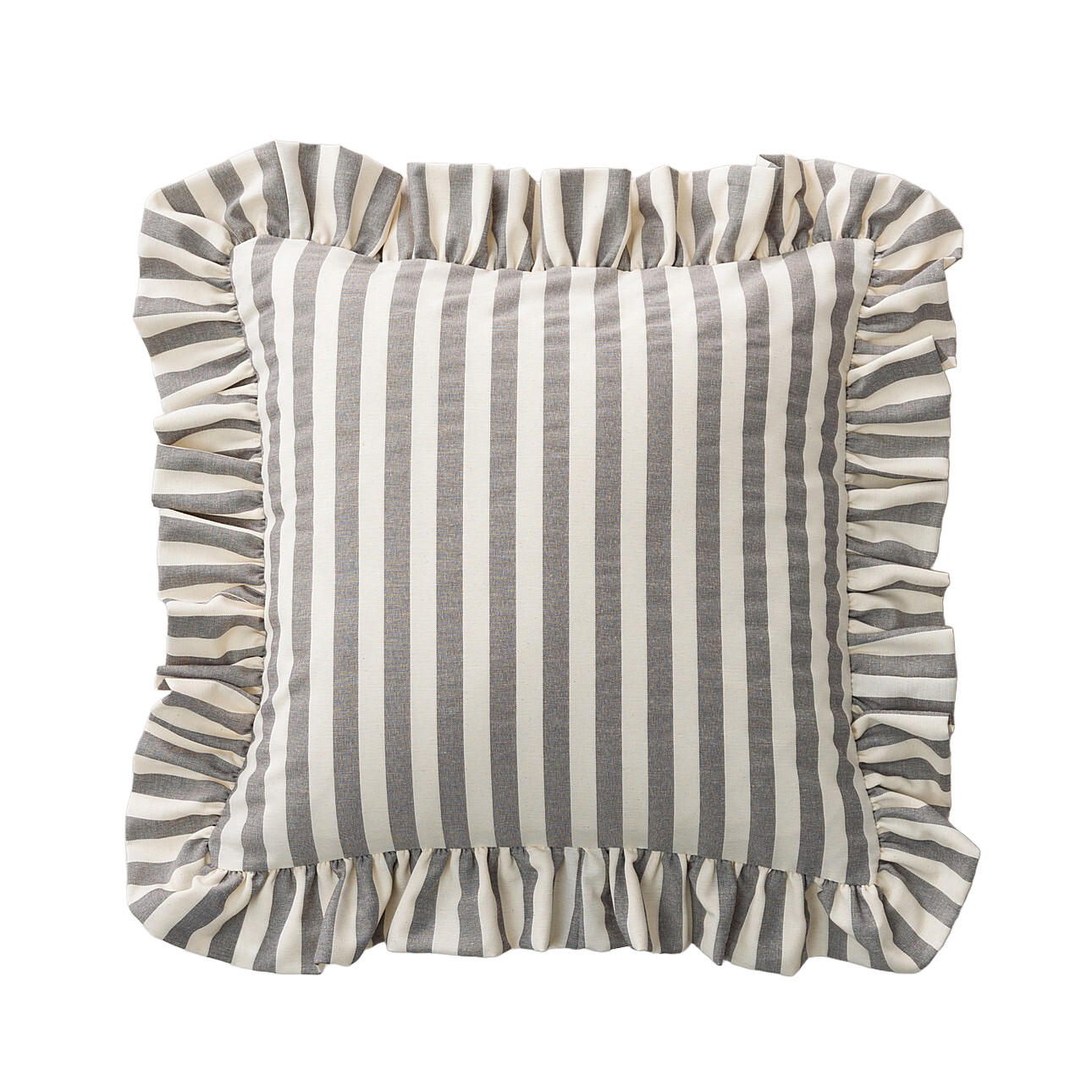 KISSENHÜLLE Charlotte 45x45 cm mit Rüsche - Grau, Textil (45/1cm) - Dekoria