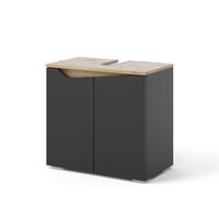 WASCHBECKENUNTERSCHRANK Marelle Anthrazit 60 x 57.5 cm mit 2 Türen - Anthrazit, Holzwerkstoff (60/57.5/35cm) - Vicco