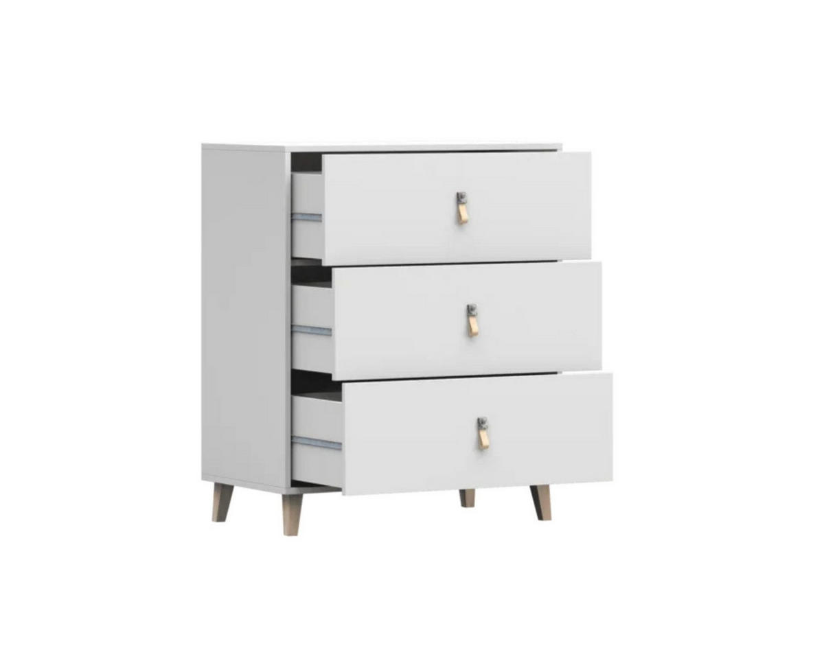 KINDERKOMMODE FAGOT 2 80/96/45 in Weiß Scandi-Still - Weiß, Holzwerkstoff (80/96/45cm) - Deine Möbel 24