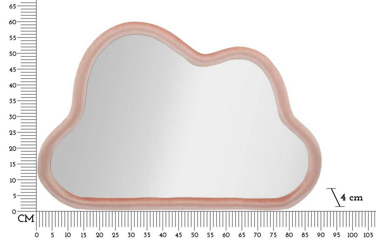 SPIEGEL Wolkenform 90/60 cm - Rosa, Holzwerkstoff (90/60/4cm) - Mauro Ferretti