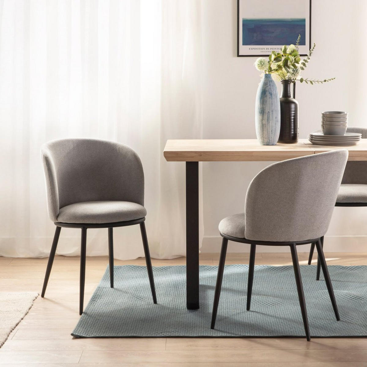 ESSZIMMERSTUHL Nolan Grau 51 cm x 80 cm - Grau, Textil (51/80/57cm)