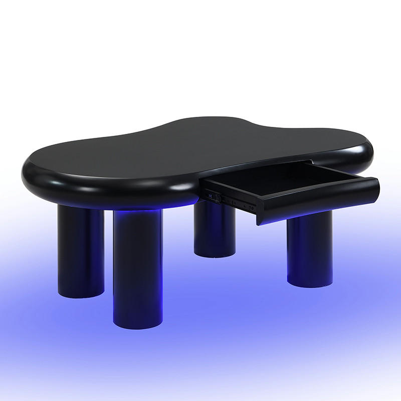 COUCHTISCH DE-049 Cloud Schwarz - Schwarz, Holzwerkstoff (66/98/40cm) - ComfortXL