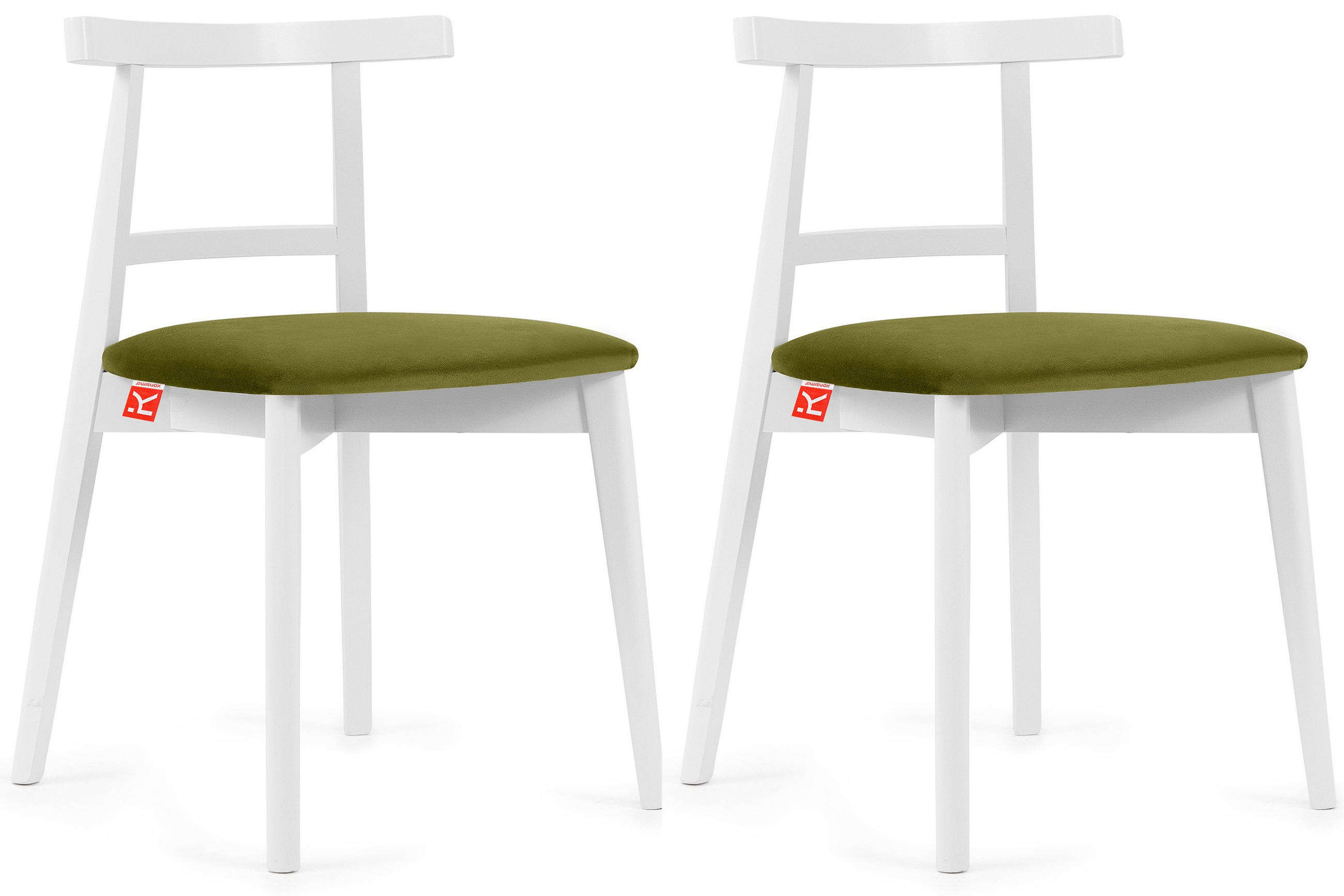 ESSTISCHSTÜHLE LILIO 2 St Vintage, Oliv / weiß - Olivgrün/Weiß, Holz/Textil (47/76/45cm) - KONSIMO®