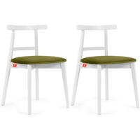 ESSTISCHSTÜHLE LILIO 2 St Vintage, Oliv / weiß - Olivgrün/Weiß, Holz/Textil (47/76/45cm) - KONSIMO®